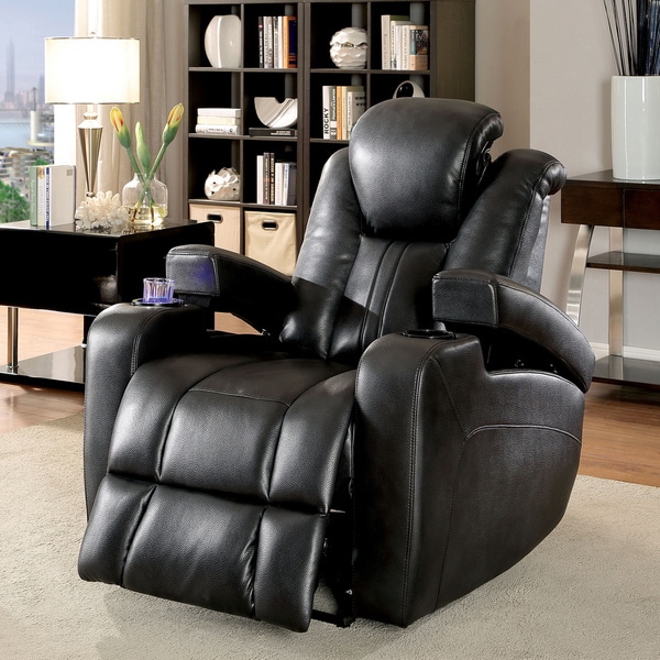 grey faux leather recliner