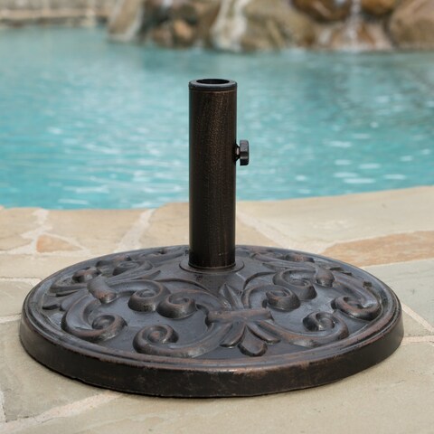 Gobi Outdoor 25-pound Round Bronze Steel Umbrella Base Holder by Christopher Knight Home