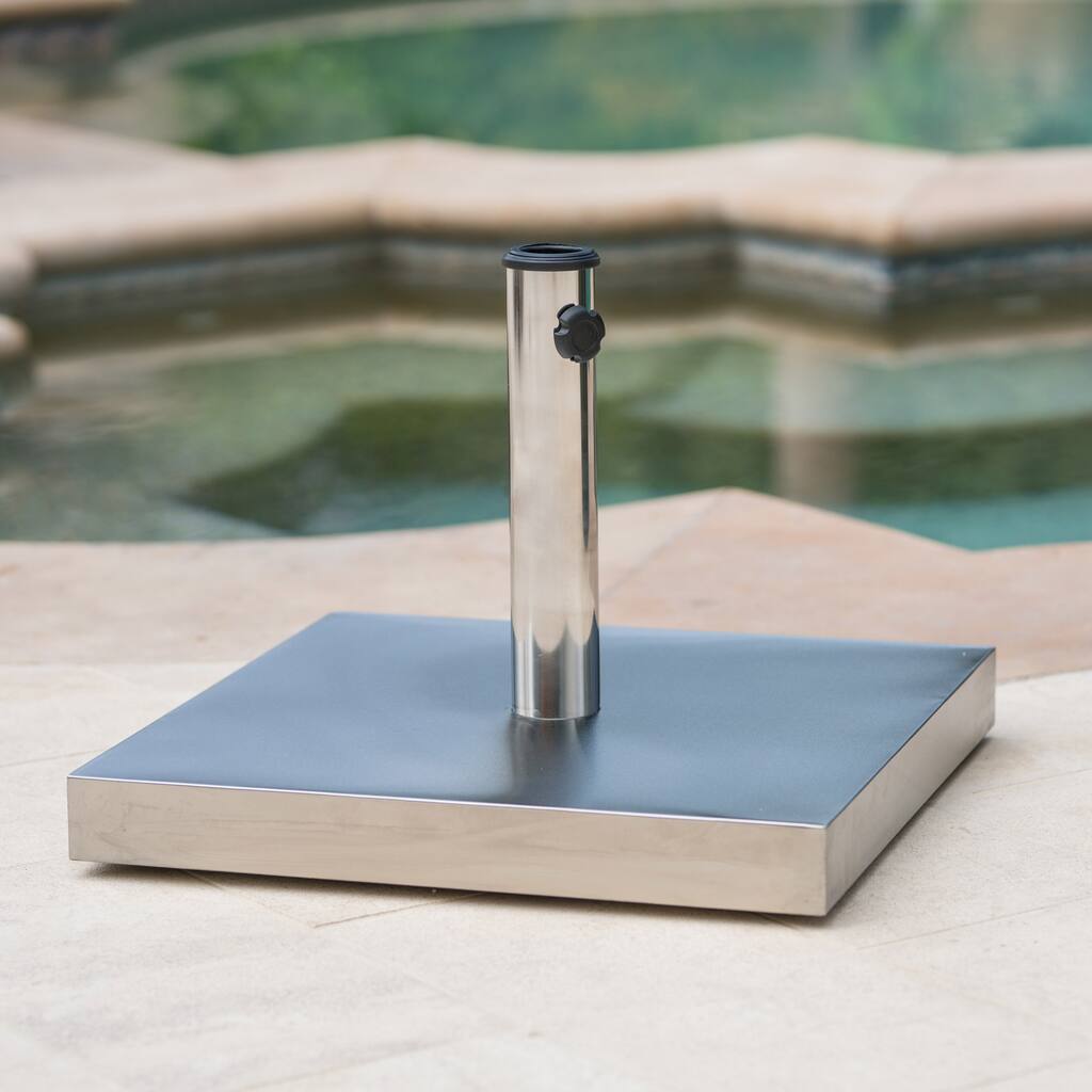 Norco Outdoor 65-pound Square Stainless Steel Umbrella Base Holder by Christopher Knight Home