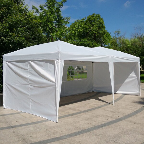 Two Windows Practical Waterproof Folding Tent 3 x 6m - White
