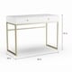 preview thumbnail 2 of 4, Silver Orchid Heston White & Brass Desk