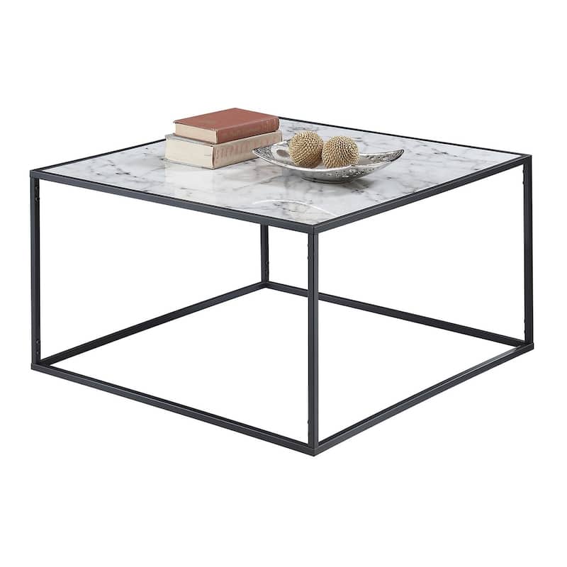 Convenience Concepts Gold Coast Faux Marble Square Coffee Table