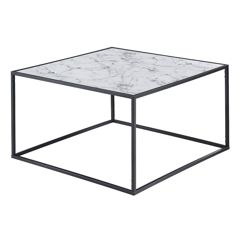 Convenience Concepts Gold Coast Faux Marble Square Coffee Table