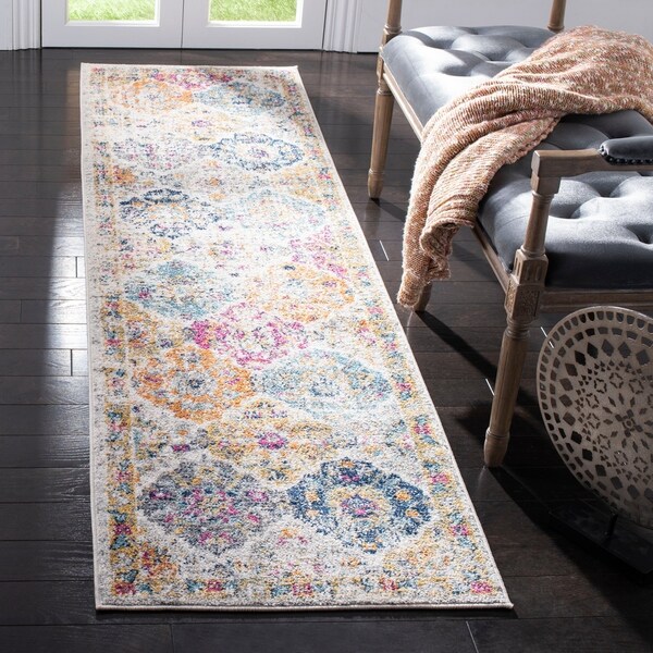 Safavieh Madison Avery Boho Vintage Cream/ Multi Distressed Rug - 2'3" x 12'