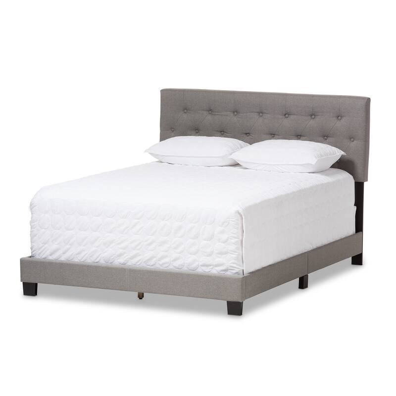 Porch & Den Bandai Contemporary Fabric Bed - Grey - Queen