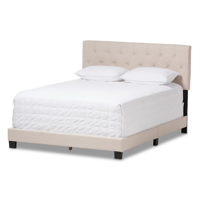 Porch & Den Bandai Contemporary Fabric Bed - Beige - Queen