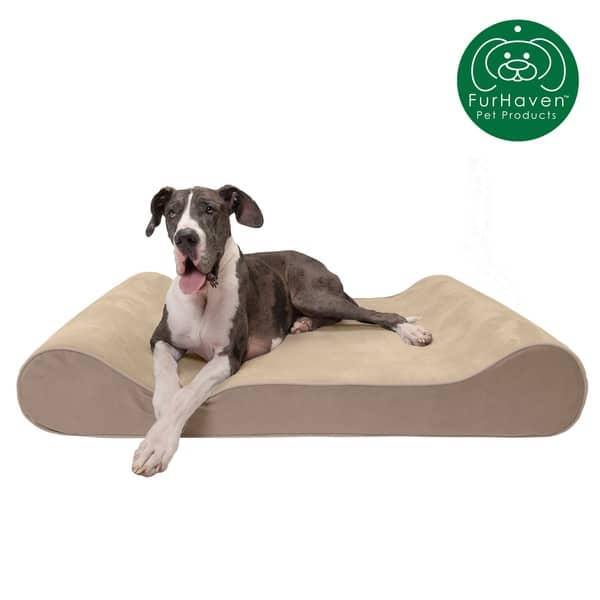 Furhaven Pet Bed Orthopedic Microvelvet Luxe Lounger Contour Dog Bed On Sale Overstock 14574265