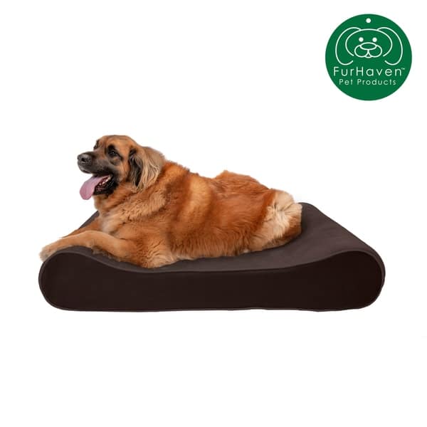 Furhaven Pet Bed Orthopedic Microvelvet Luxe Lounger Contour Dog Bed On Sale Overstock 14574265