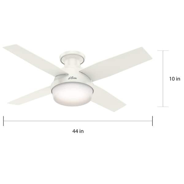 Hunter Dempsey 44-in. Low-profile Ceiling Fan w/ LED Light Kit and Remote - Fresh White