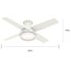 preview thumbnail 10 of 9, Hunter Dempsey 44-in. Low-profile Ceiling Fan w/ LED Light Kit and Remote - Fresh White