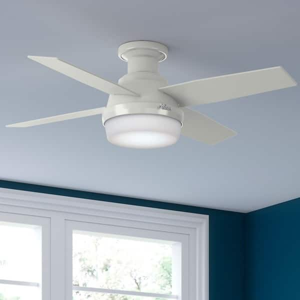 Shop Hunter Fan Dempsey Collection White 44 Inch Low Profile