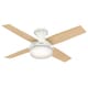 preview thumbnail 3 of 9, Hunter Dempsey 44-in. Low-profile Ceiling Fan w/ LED Light Kit and Remote - Fresh White