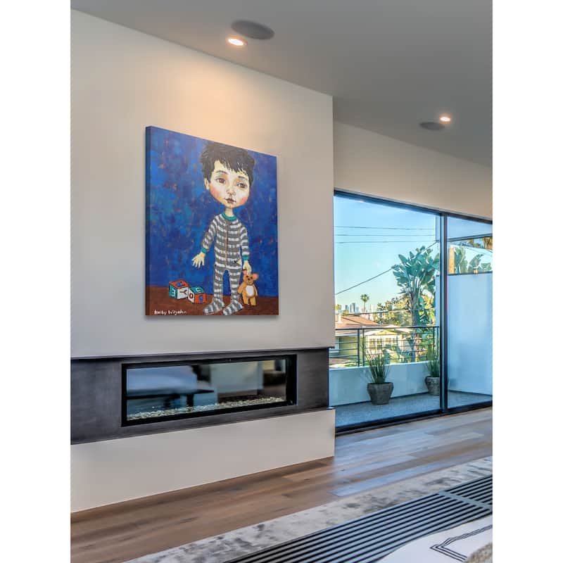 'Bonne Nuit Garcon' Painting Print on Wrapped Canvas - Multi-Color