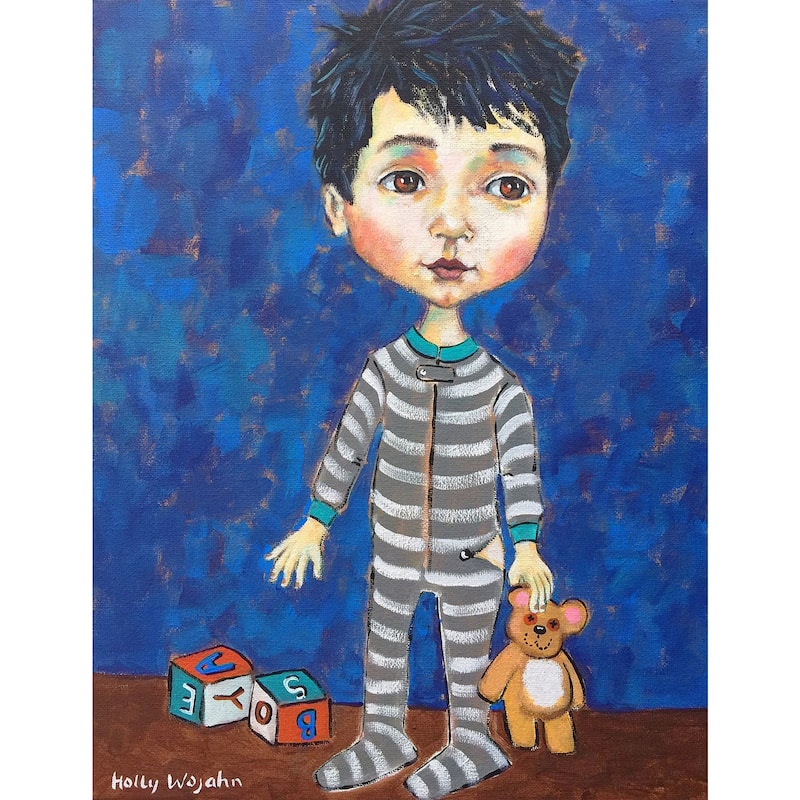 'Bonne Nuit Garcon' Painting Print on Wrapped Canvas - Multi-Color