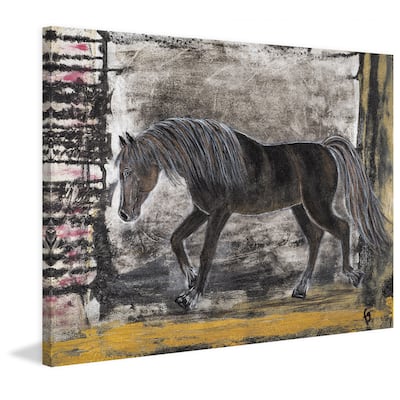 'Baraka Merens Horse' Painting Print on Wrapped Canvas - Multi-Color