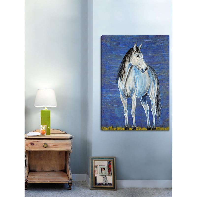 'Blue Note Appaloosa Horse' Painting Print on Wrapped Canvas - Multi-Color