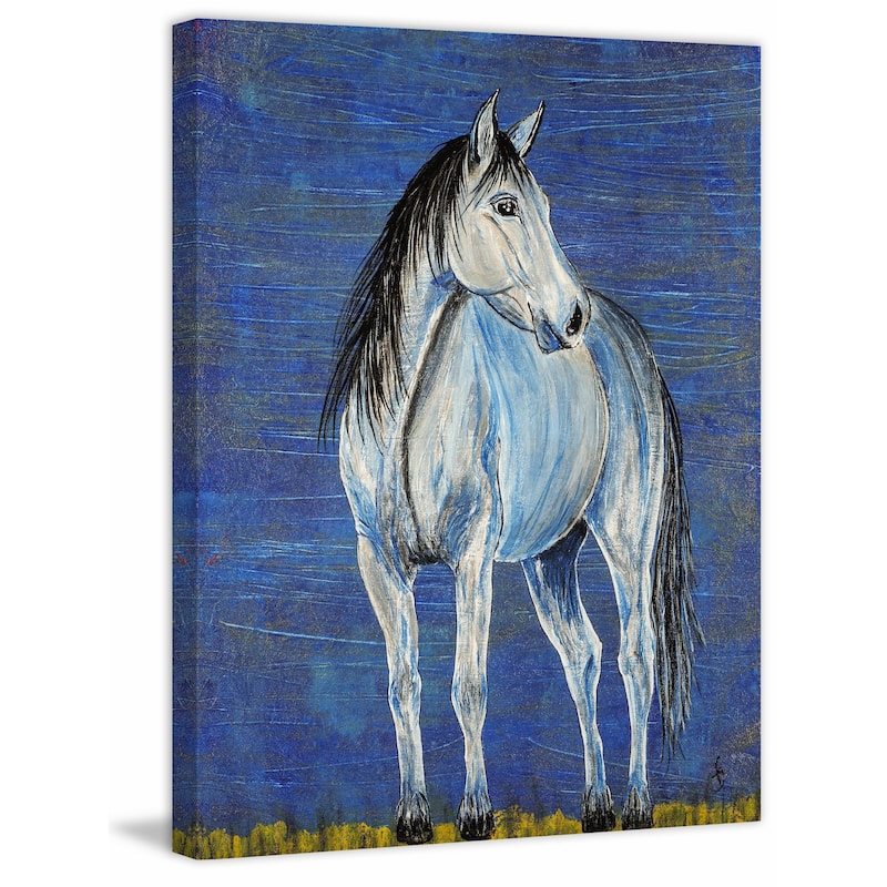 'Blue Note Appaloosa Horse' Painting Print on Wrapped Canvas - Multi-Color