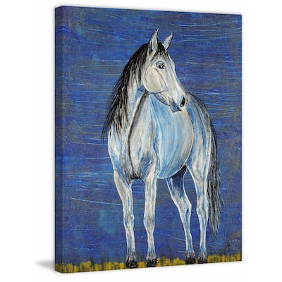 'Blue Note Appaloosa Horse' Painting Print on Wrapped Canvas - Multi-Color