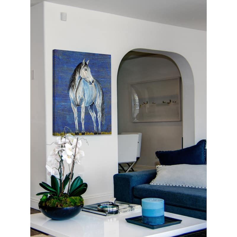 'Blue Note Appaloosa Horse' Painting Print on Wrapped Canvas - Multi-Color