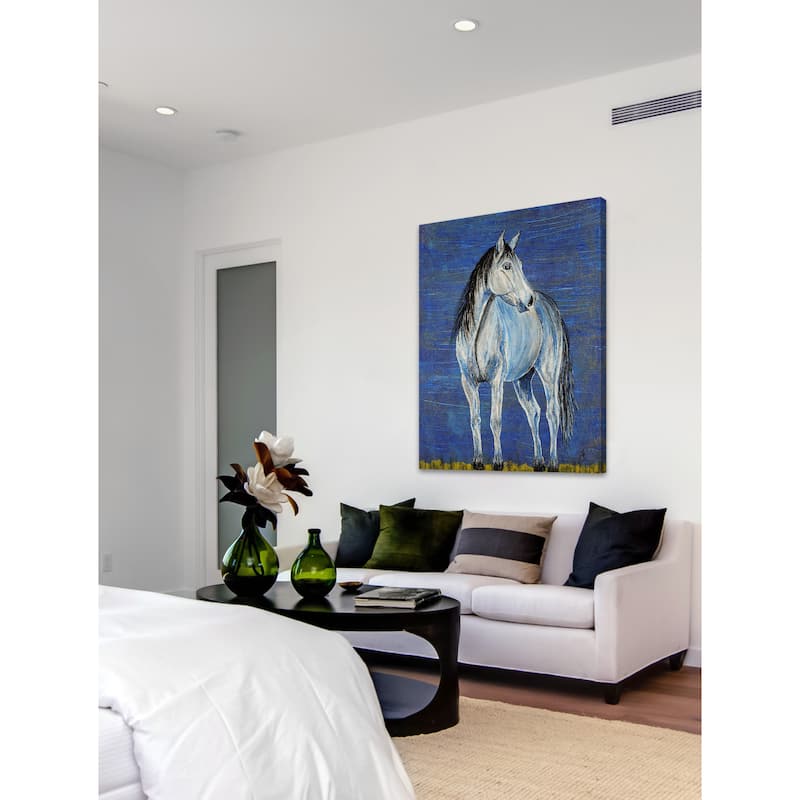 'Blue Note Appaloosa Horse' Painting Print on Wrapped Canvas - Multi-Color