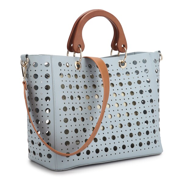Shop Dasein Wooden Handle Sequins Tote Bag - On Sale - Free Shipping Today - Overstock - 14574855