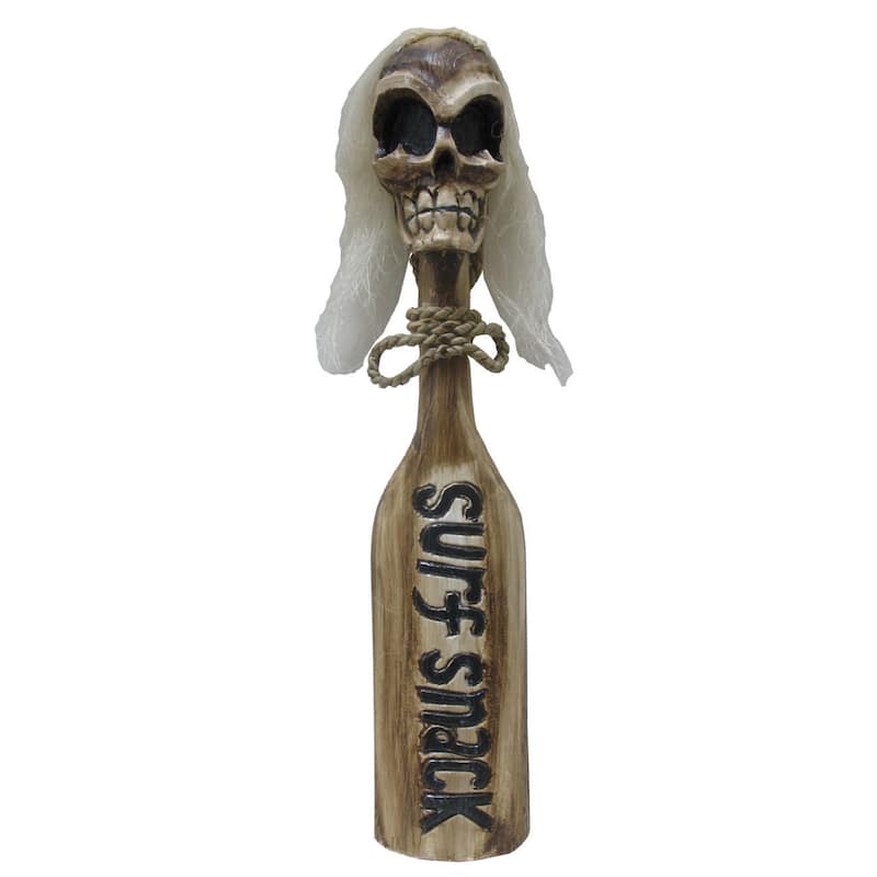 Fair Trade Handmade Skull Cane (Indonesia) - Hand-carved Paddle Skull Wall Hanging