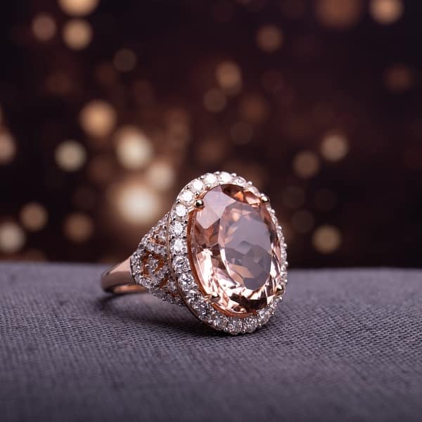 14Kt Rose Gold Plated Tanzanite Oval Cocktail Design Ring 14Kt Rose Gold Plated Tanzanite Oval Cocktail Design Ring