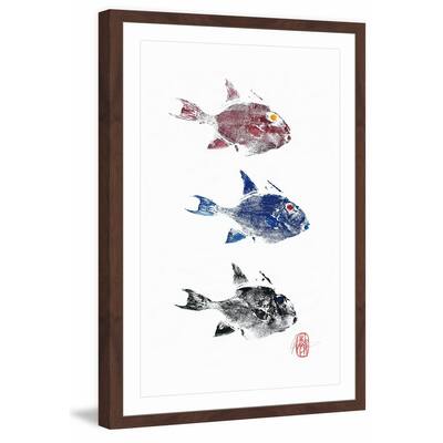 '3 Trigger Fish' Framed Painting Print