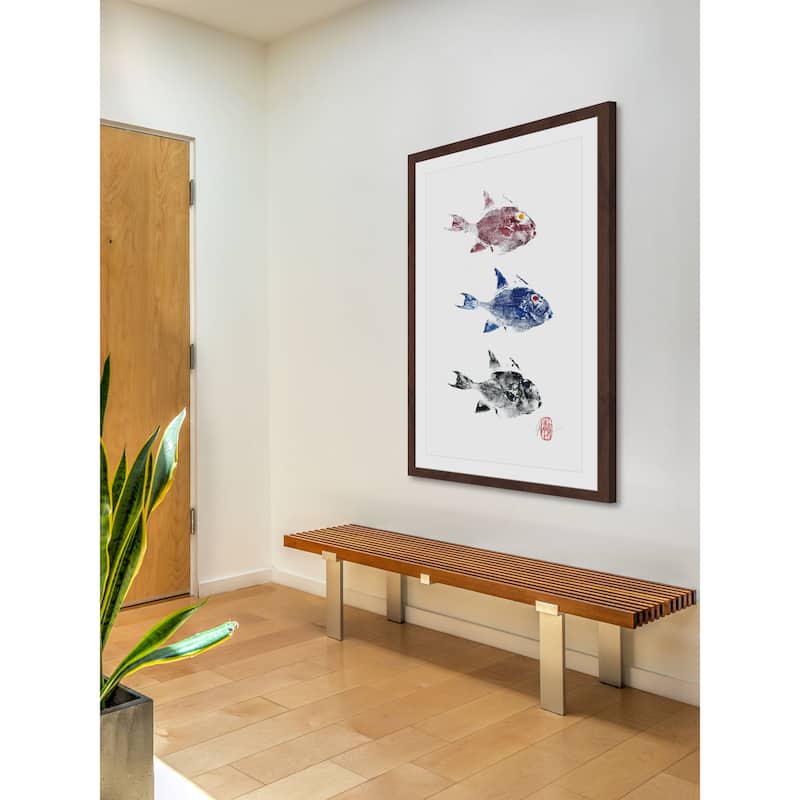 '3 Trigger Fish' Framed Painting Print