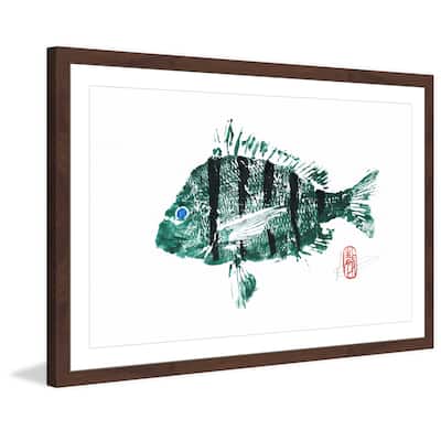 'Sheepshead in Green' Framed Painting Print