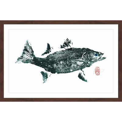 'Striped Bass Green' Framed Painting Print