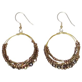 Handmade Amal Hoop Earrings India Gold On Handmade Amal Hoop Earrings India Gold