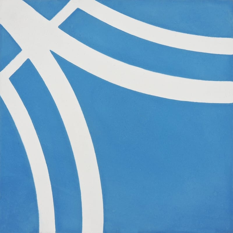 Handmade Tetouan in Blue and White Tile, Pack of 12 (Morocco)