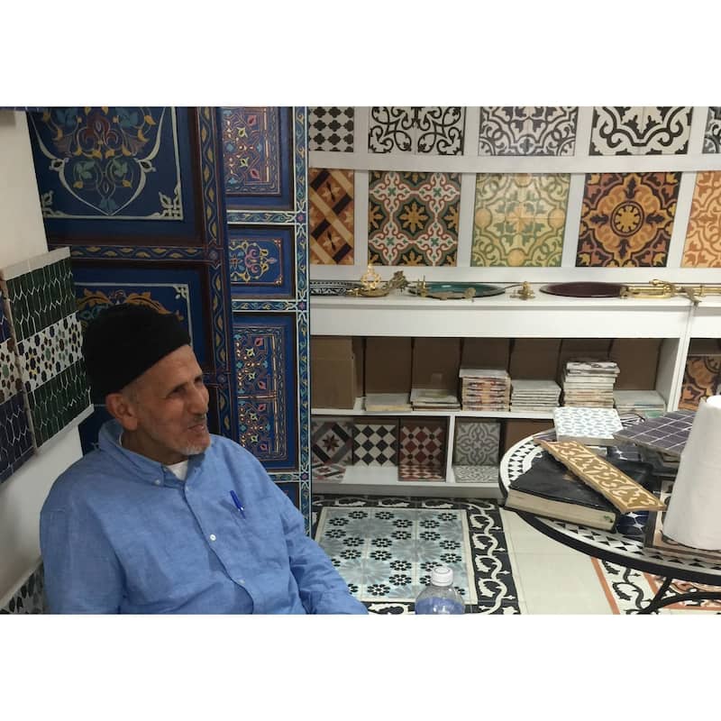 Handmade Tetouan in Blue and White Tile, Pack of 12 (Morocco)