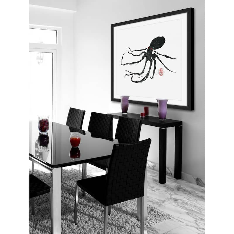 'Ursula - Black Octopus' Framed Painting Print