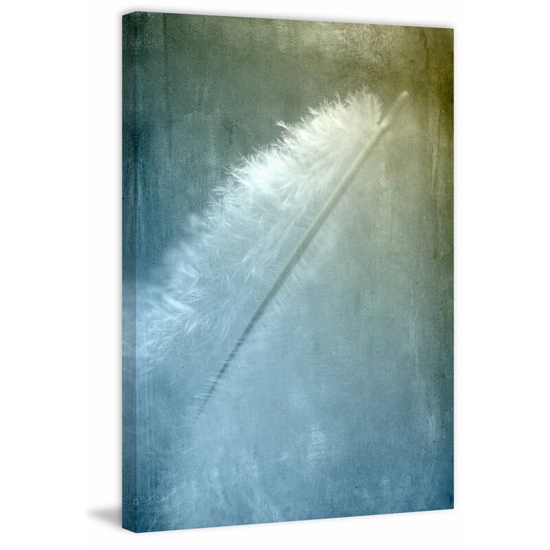 'White Feather' Painting Print on Wrapped Canvas - Multi-Color