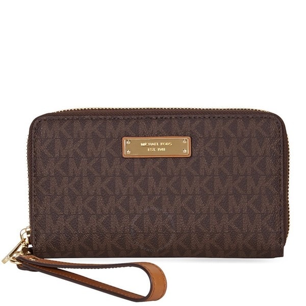 brown mk wristlet