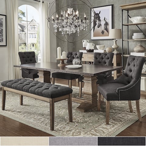Beige Kitchen Dining Room Sets Online At Our Best Voyager Wood And Zinc Barade 6 Piece Rectangle Dining Set By Inspire Q