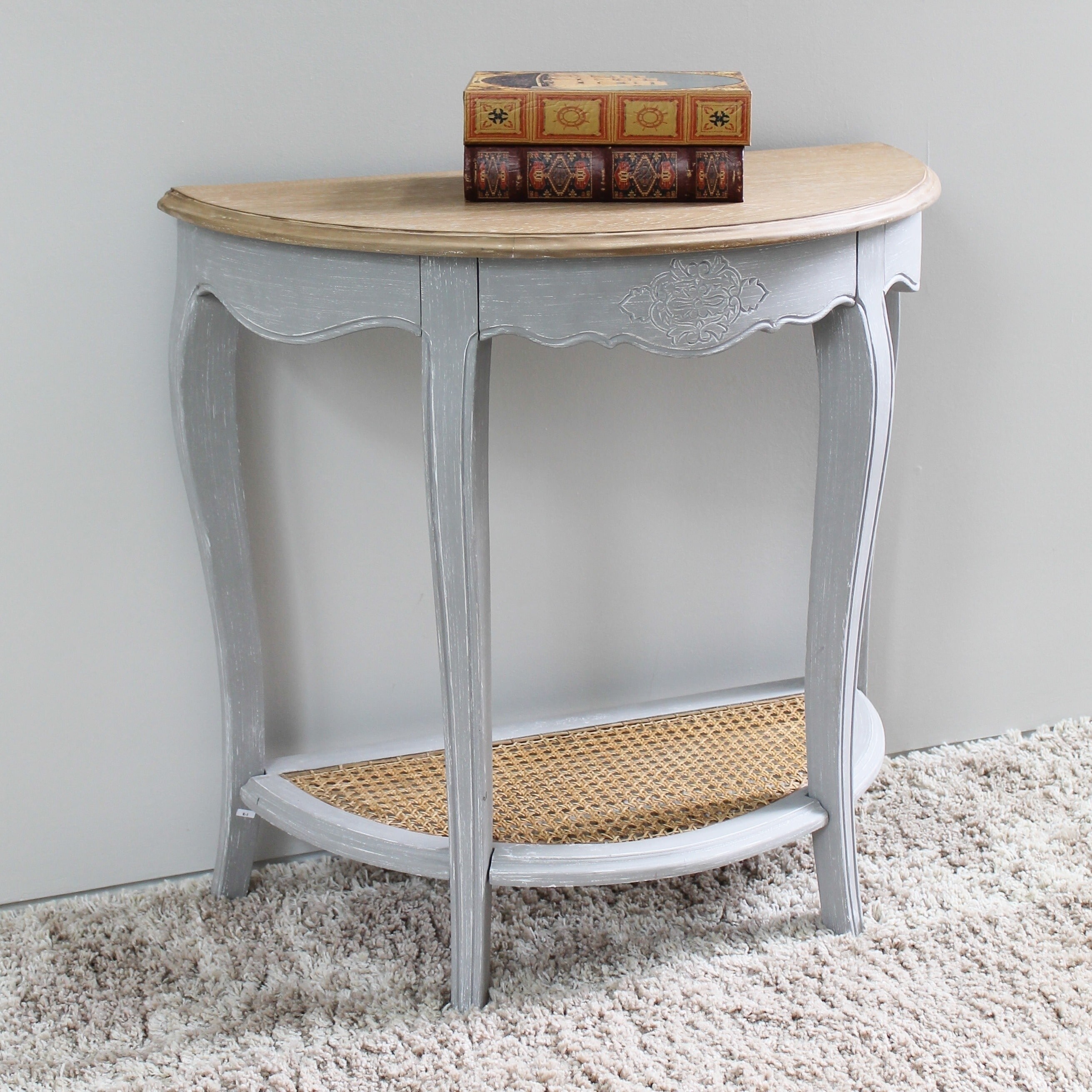 International Caravan Ashbury Stradivarius Oak Veneer Half-moon Wall Table