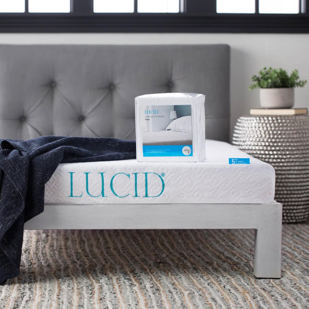 Lucid 5-inch Gel Memory Foam Mattress with Waterproof Protector