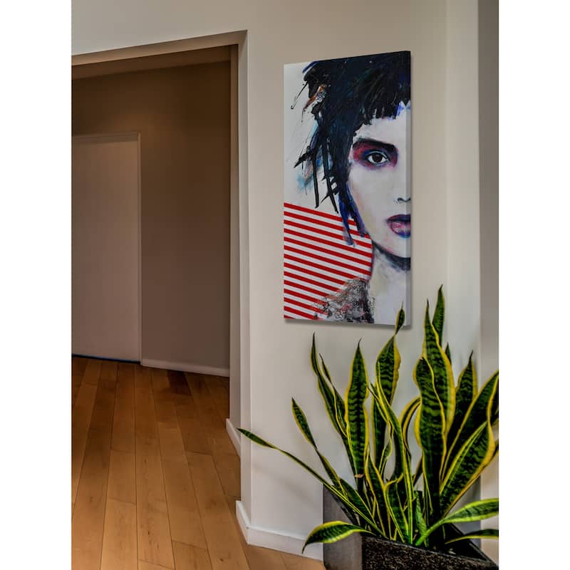 'Glamorous Rock II' Painting Print on Wrapped Canvas - Blue