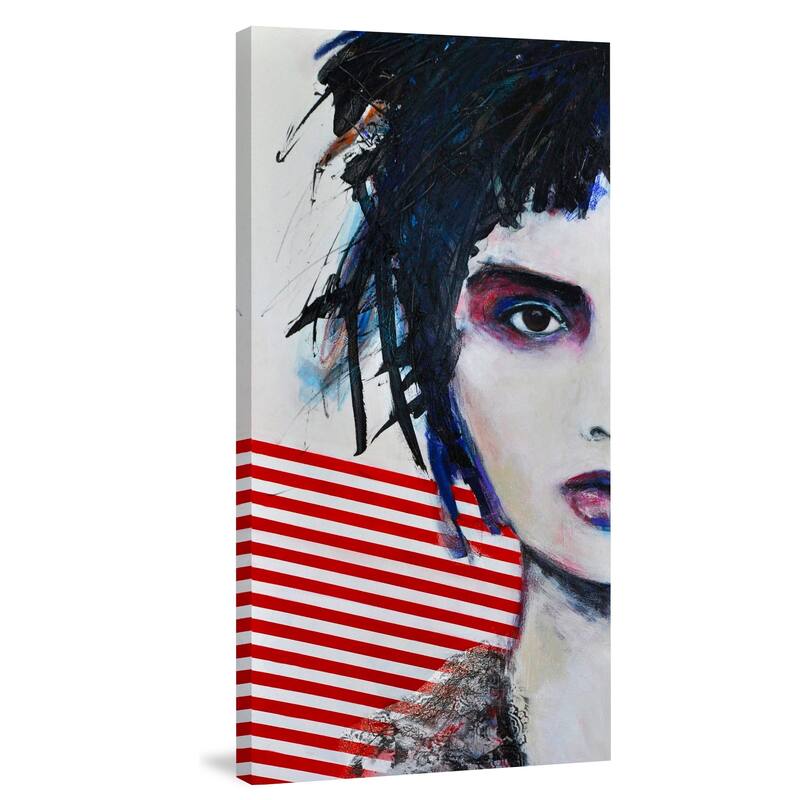 'Glamorous Rock II' Painting Print on Wrapped Canvas - Blue