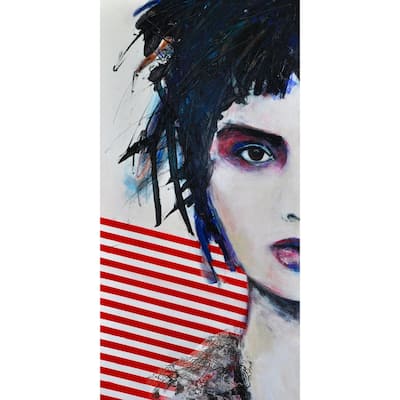 'Glamorous Rock II' Painting Print on Wrapped Canvas - Blue