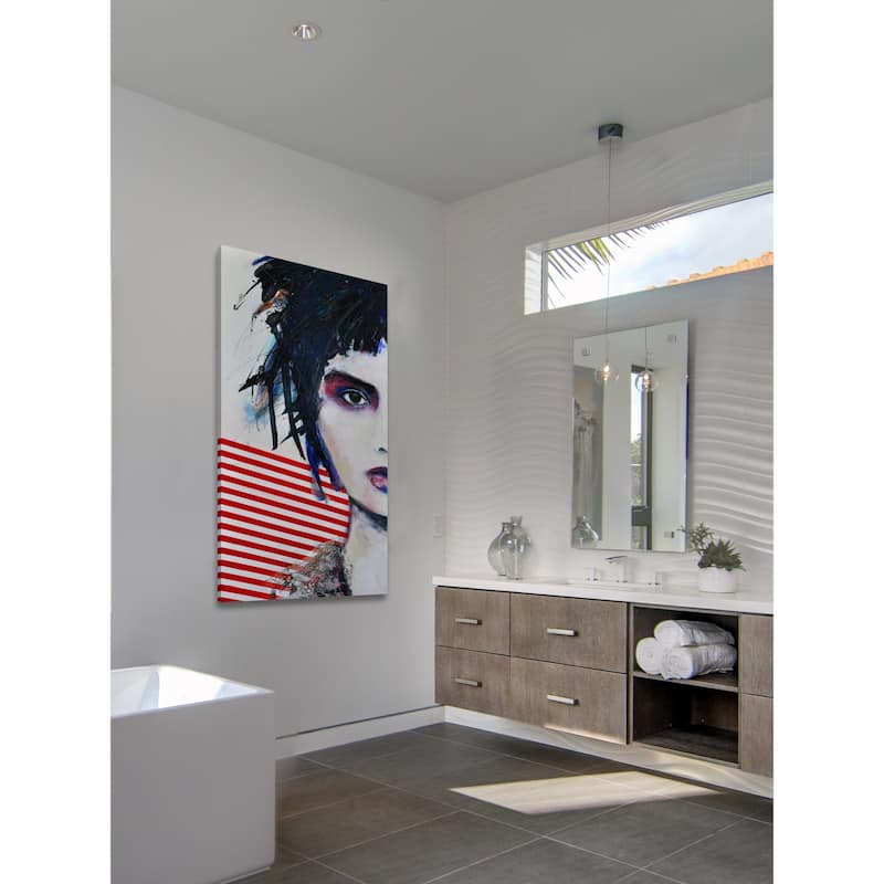'Glamorous Rock II' Painting Print on Wrapped Canvas - Blue