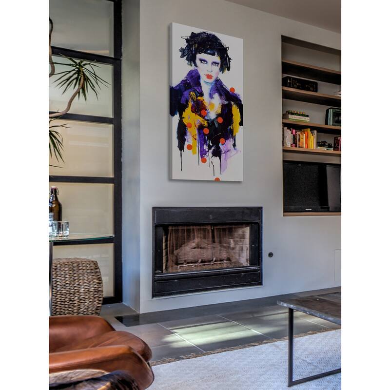 'China Doll' Painting Print on Wrapped Canvas - Blue