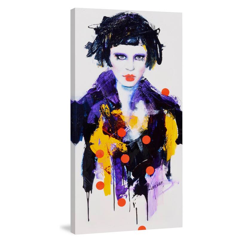 'China Doll' Painting Print on Wrapped Canvas - Blue