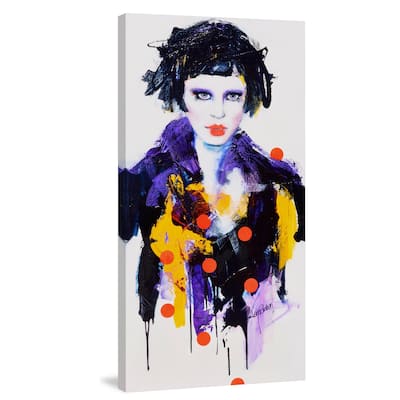'China Doll' Painting Print on Wrapped Canvas - Blue