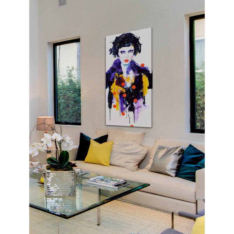 'China Doll' Painting Print on Wrapped Canvas - Blue