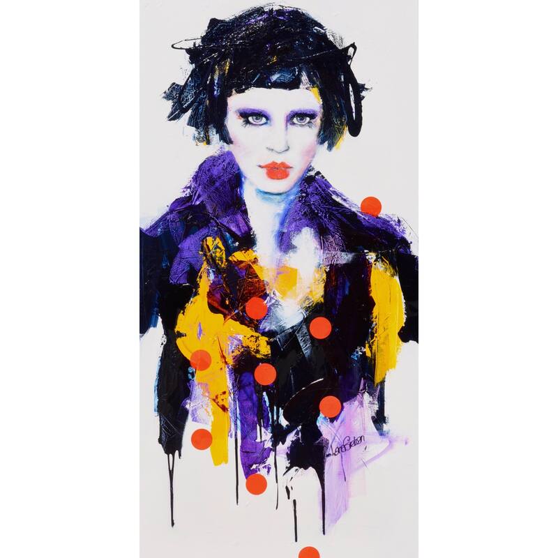 'China Doll' Painting Print on Wrapped Canvas - Blue