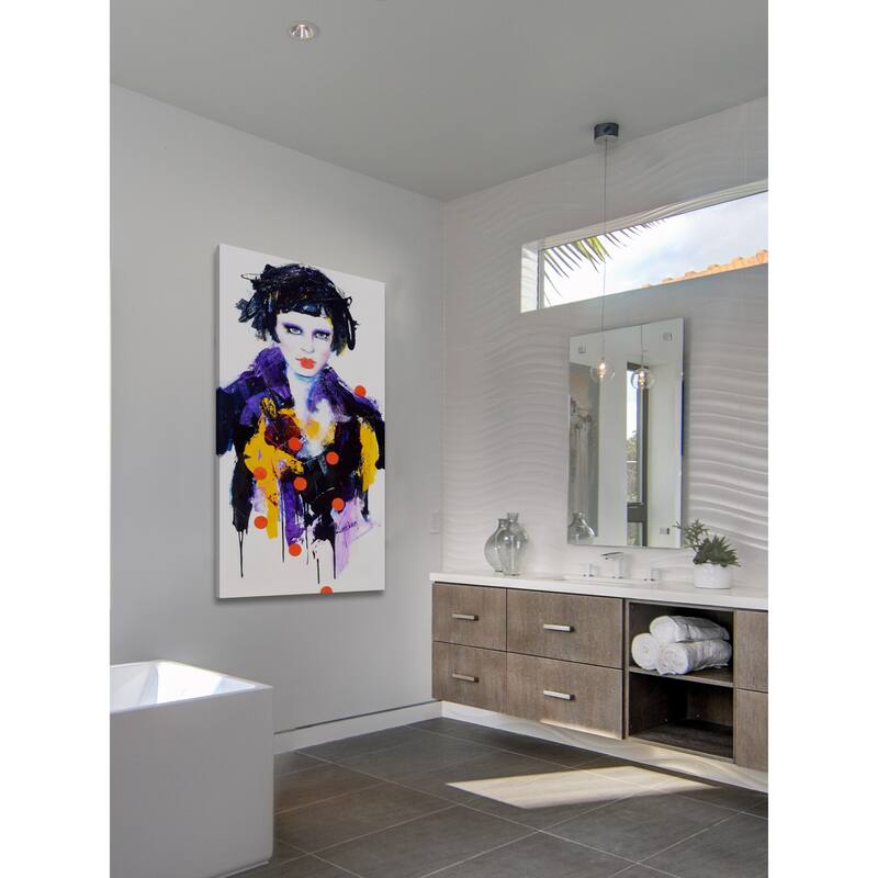 'China Doll' Painting Print on Wrapped Canvas - Blue